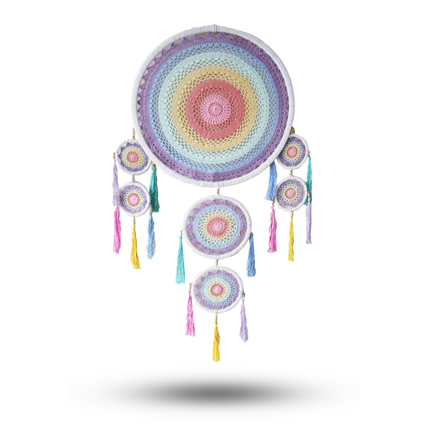 Atrapasueños Grande (55cm) - Pastel Rainbow