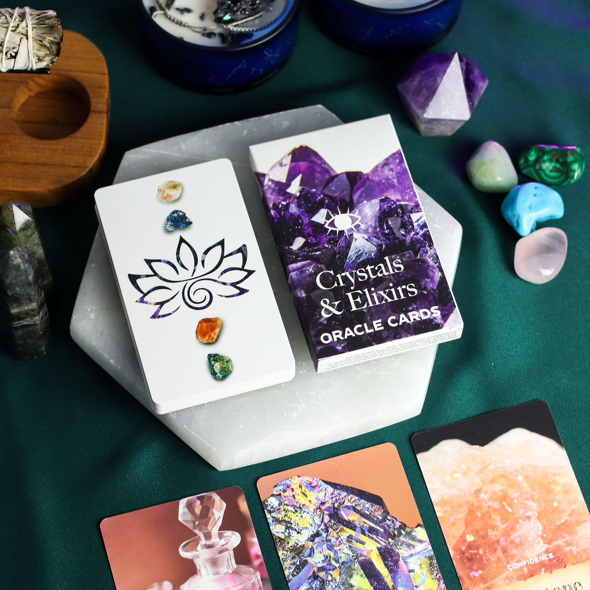 Cartas del Oráculo de Cristales y Elixires – Baraja de Energía Curativa - Cartas de oráculo
