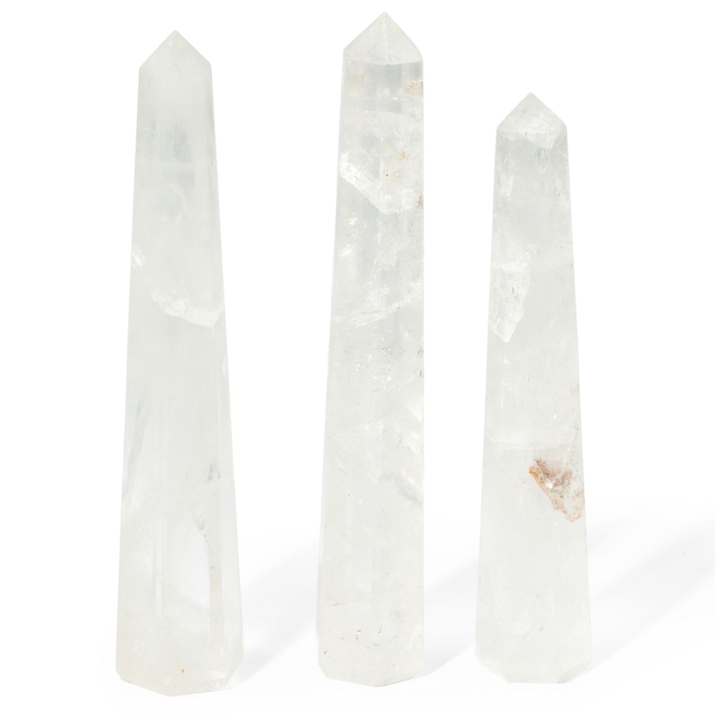 puntas de obelisco de seis caras de piedra preciosa, aprox. 17 cm - cristal de roca
