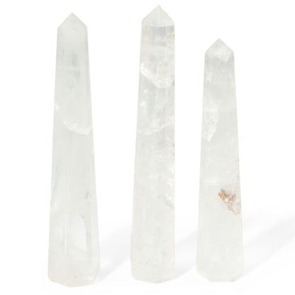 puntas de obelisco de seis caras de piedra preciosa, aprox. 17 cm - cristal de roca