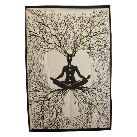 Arte de pared de algodón (70x110cm) - Conexión Tierra-Chakra