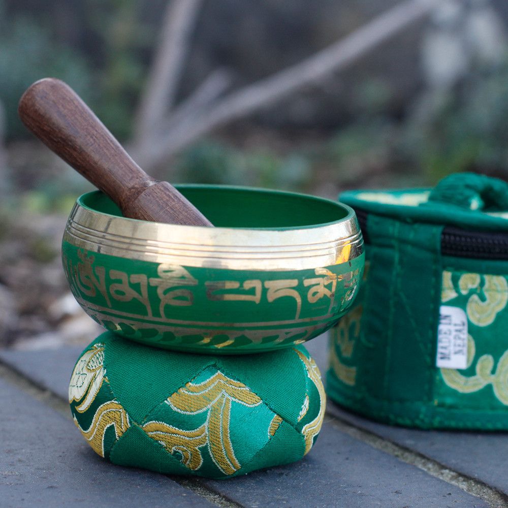Mini Cuenco tibetano Set de Regalo - Verde - Set de Regalo Tibetano