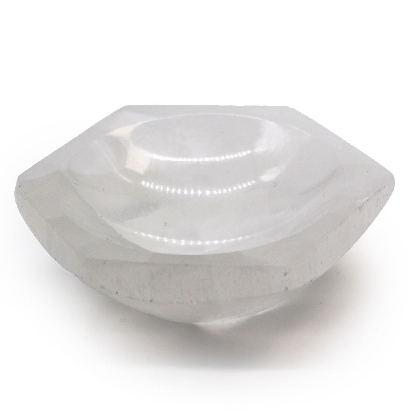 Cuenco hexagonal de selenita - 10cm - Cuenco de selenita
