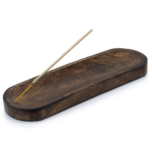 Bandeja Grande para Incienso 30x10cm - Madera de Mango Clásica - Soporte de Incienso