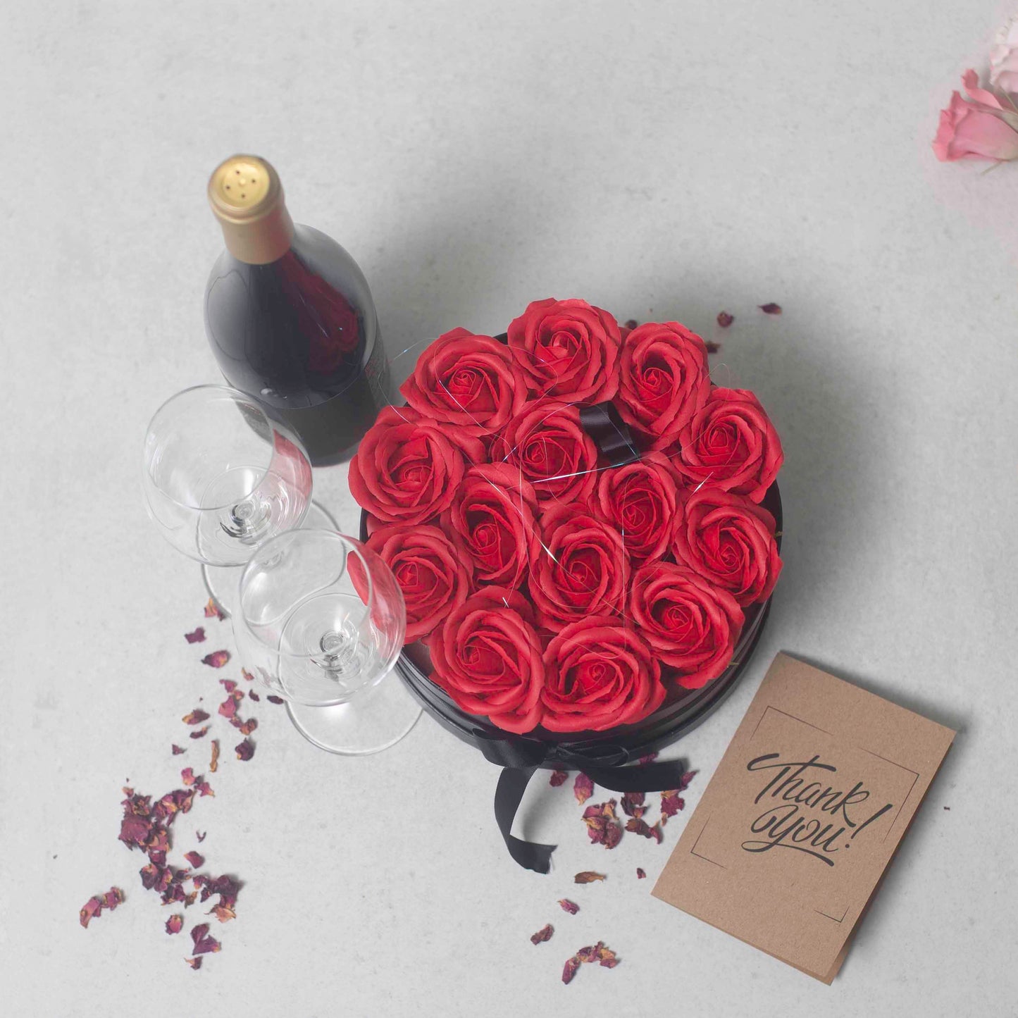 Caja de Regalo - Rosas de Jabón · 14 ud Rojo Redonda