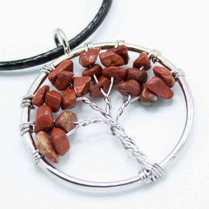 Colgante Árbol de la Vida - Jaspe Rojo