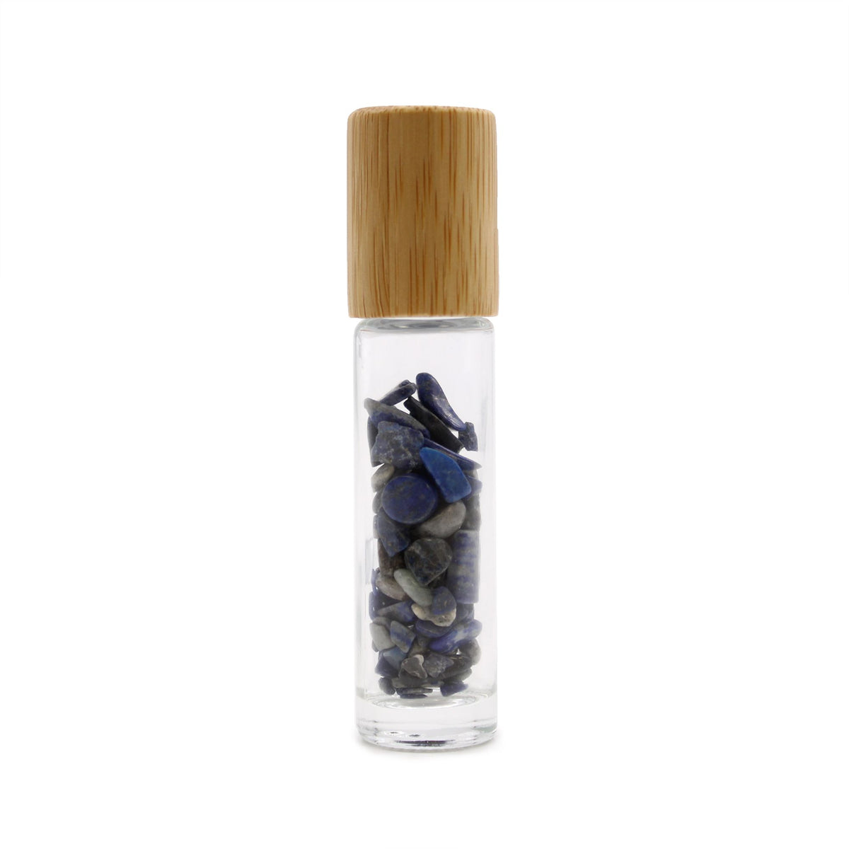 Botella de rodillo de aceite esencial de piedras preciosas - Sodalita - Tapa de madera - Botellas Roll-on con gemas 10ml