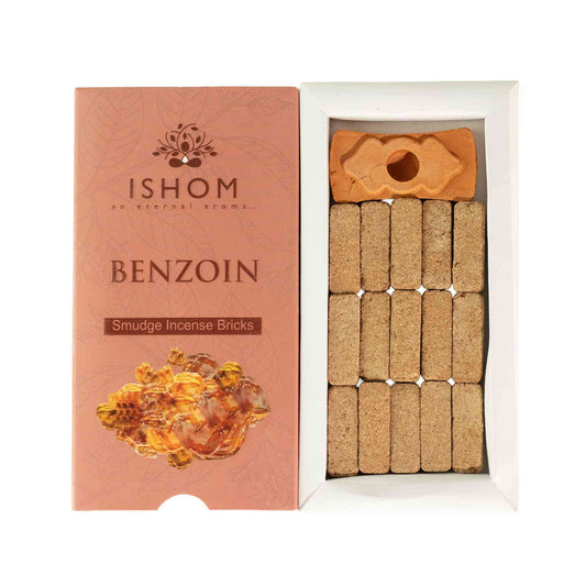 Paquete de 15 ladrillos de incienso natural y quemador - Benzion - Incienso Natural en Ladrillos y Quemador | El Bazar de Tiz