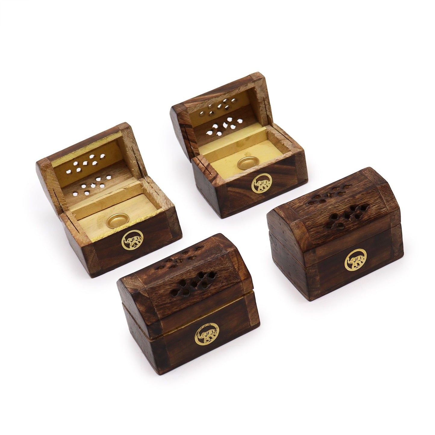 Mini Incense Cone Smoke Box - Mango Wood - Soporte de Incienso
