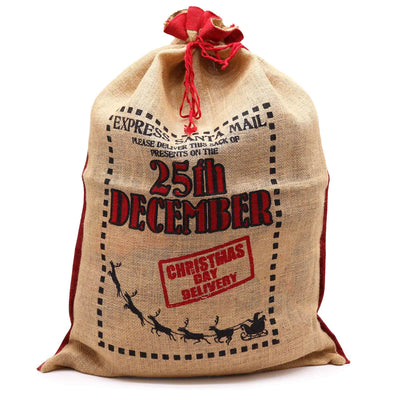 Sac en jute Santa - 25 décembre