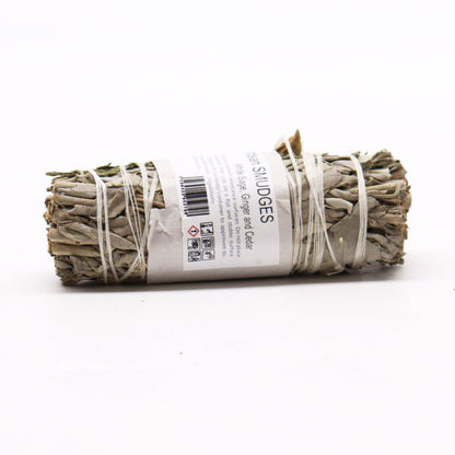 Atado de Hierba - Salvia Blanca, Jengibre y Cedro - Atados de Smudge – Envuelto individualmente