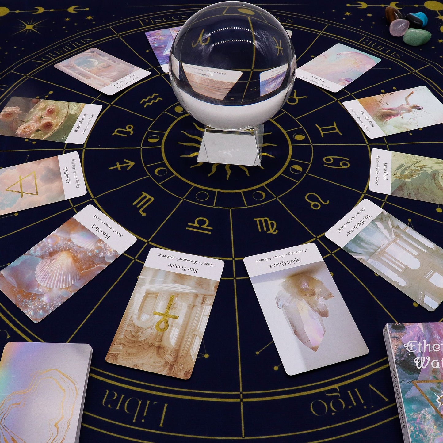 Paño para lectura de Tarot - Zodiaco - Cartas del Tarot y paños de lectura