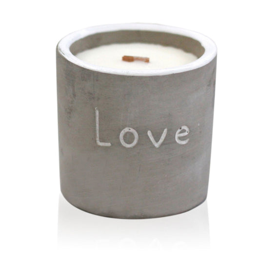 Olla mediana - Love - Purple Fig & Casis - Velas de madera de hormigón, casis