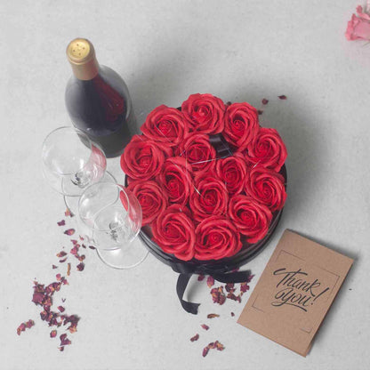 Caja de Regalo - Rosas de Jabón · 14 ud Rojo Redonda