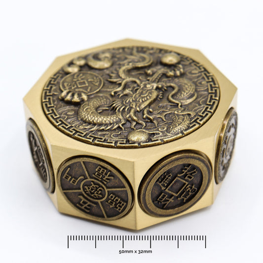 Fortuna del Feng Shui - Gato de la suerte y dragón - Protección y prosperidad | Antiguas Ruedas de la Fortuna | El Bazar de T