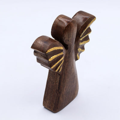 Medium mango wood angel - gold decoration