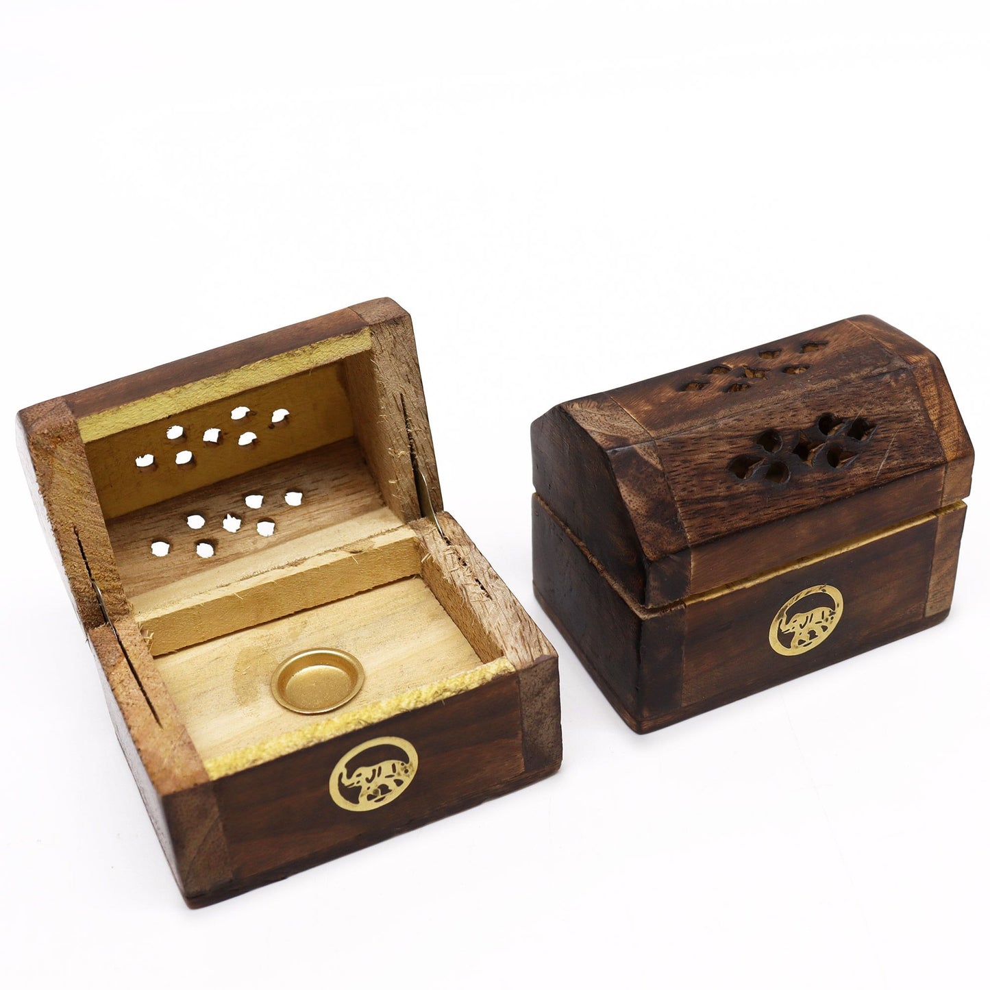 Mini Incense Cone Smoke Box - Mango Wood - Soporte de Incienso
