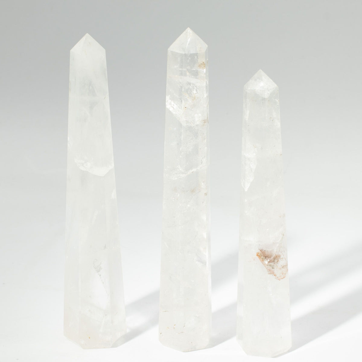 puntas de obelisco de seis caras de piedra preciosa, aprox. 17 cm - cristal de roca