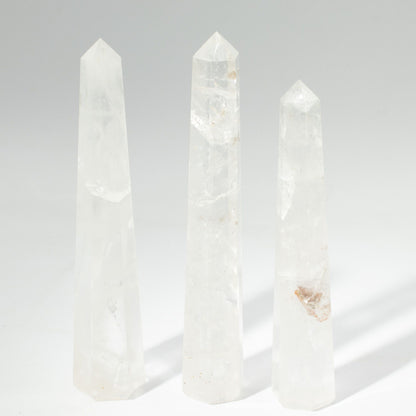 puntas de obelisco de seis caras de piedra preciosa, aprox. 17 cm - cristal de roca