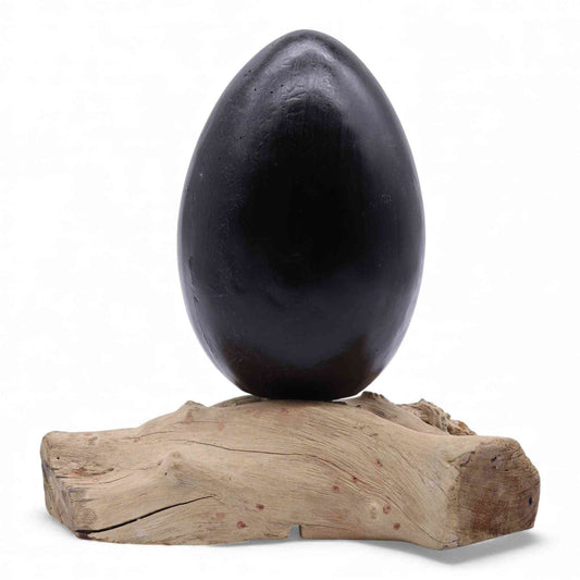 Lámpara de Mesa con Pantalla Huevo de Lava Craquelado – Gris - Artisan Product Ethically Sourced Handmade | El Bazar de Tizar