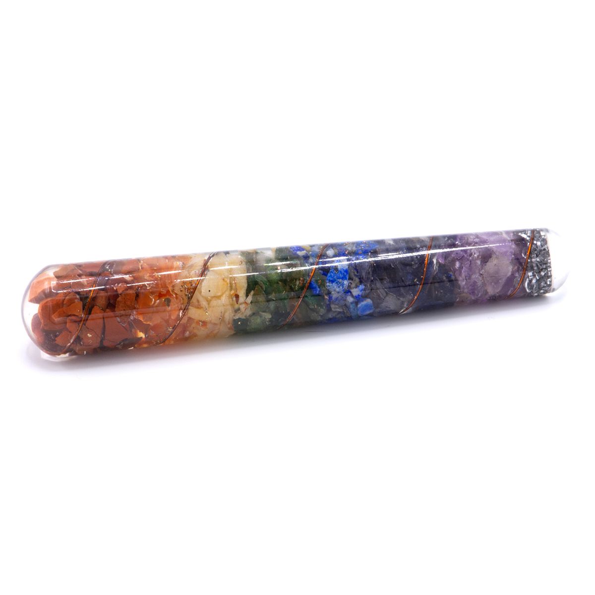 Orgonita de Chakra y Varita Curativa de Cobre - 140 x 30 mm - Objetos y pirámides de orgonita, chakra