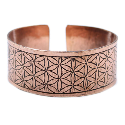 Tibetan Copper Bracelet - Flower of Life