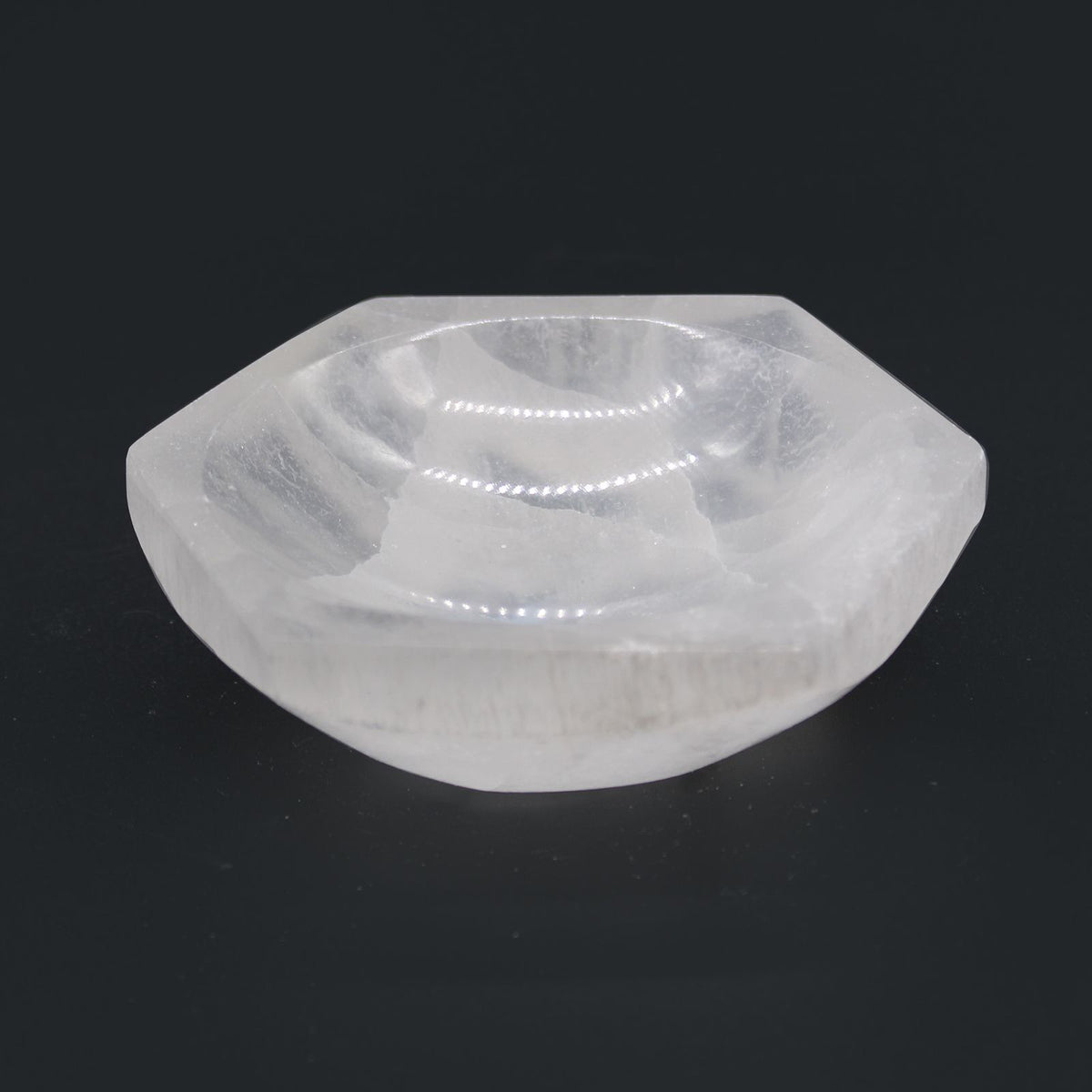 Cuenco hexagonal de selenita - 10cm - Cuenco de selenita