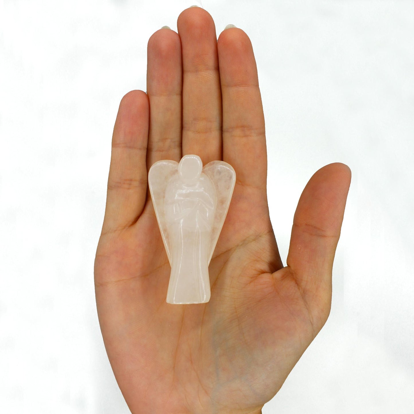 Ángel de piedra preciosa tallada a mano - cuarzo de roca - Figuras de Piedras Preciosas