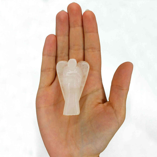 Ángel de piedra preciosa tallada a mano - cuarzo de roca - Figuras de Piedras Preciosas