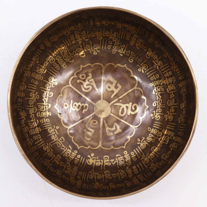 Cuenco Tibetano Curativo Grabado - 16cm - Mantra