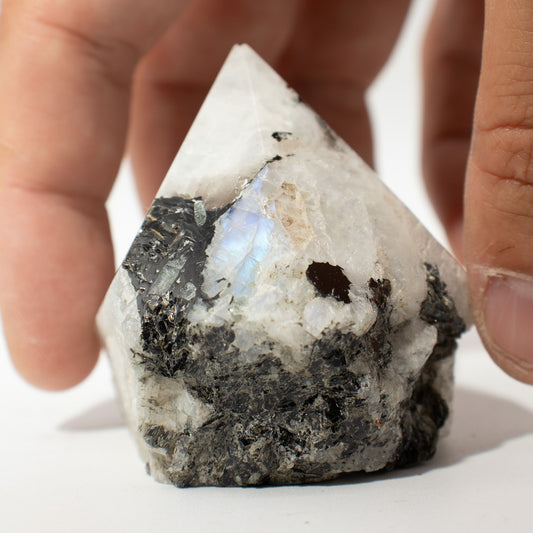 Puntas pulidas de piedra preciosa - Moonstone arcoíris (aproximadamente 5-6 piezas)