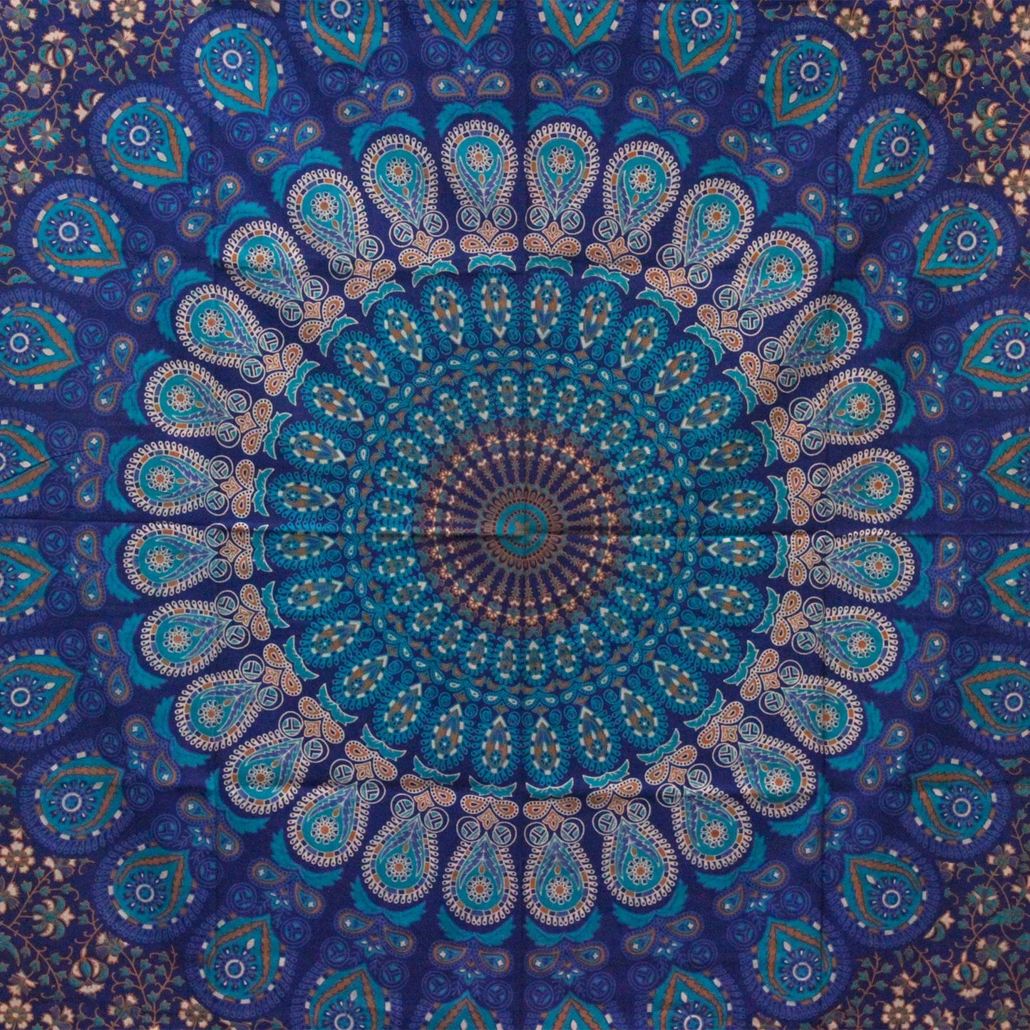 Colcha Doble de Algodón Mandala Clásico Turquesa