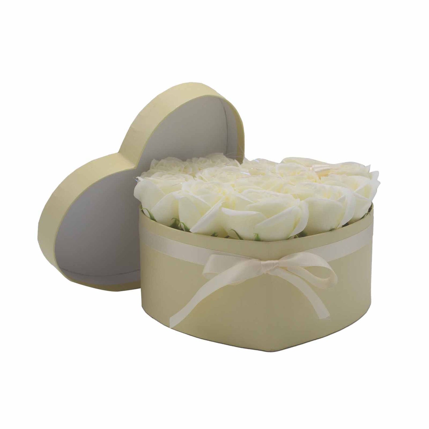 Caja de Regalo - Rosas de Jabón · 13 ud Crema Corazón