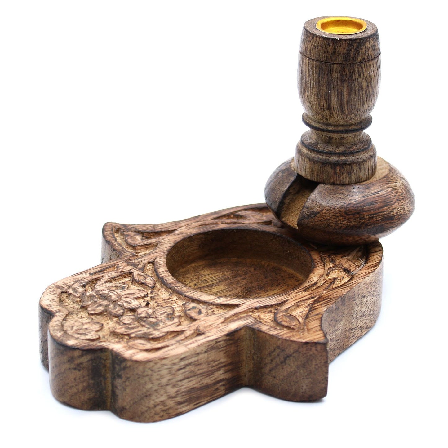 Sm Quemador Inverso Madera de Mango - Hamsa - Quemador de Flujo Inverso de Madera de Mango
