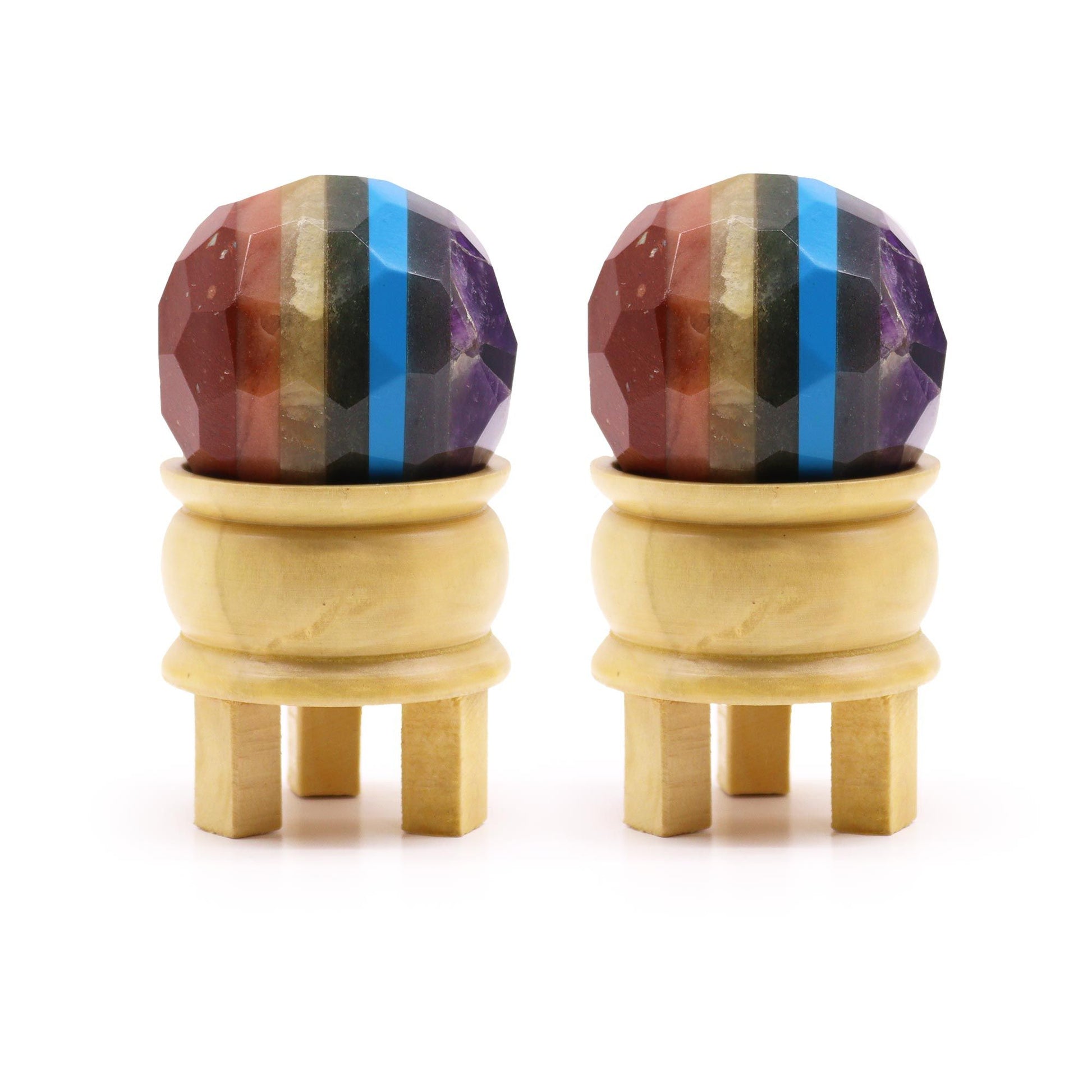 Bola Curativa de Piedras Preciosas y soporte - Siete chakras - Bolas curativas de piedras preciosas