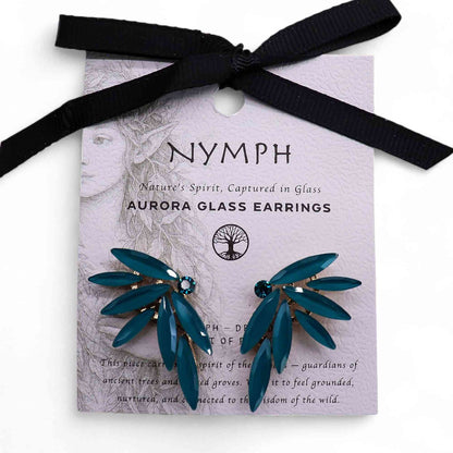 Pendientes de Cristal Vintage - Hadas - Verde Turquesa