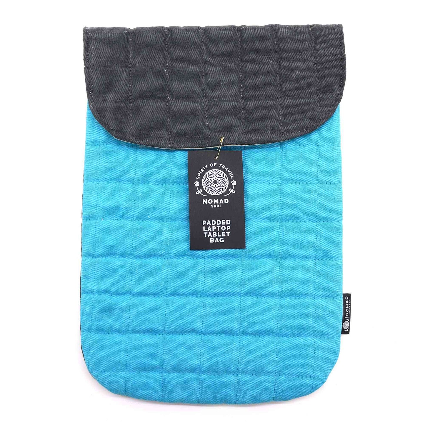 Funda acolchada para portátil - Turquesa espectacular - Lavado de piedra de 14 oz