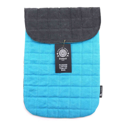 Funda acolchada para portátil - Turquesa espectacular - Lavado de piedra de 14 oz