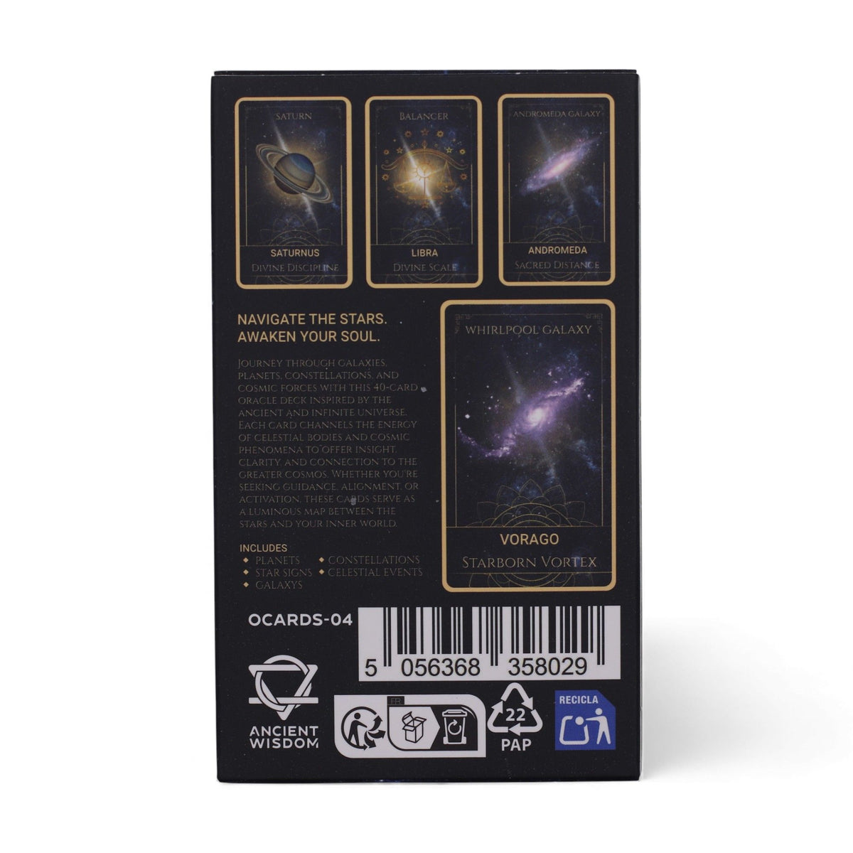 Cartas de Oráculo del Atlas de Energía Celestial - Baraja Espiritual - Cartas de oráculo