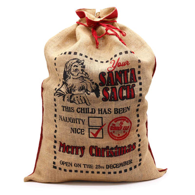 Sacs en jute Père Noël - Ce petit a été... sage !