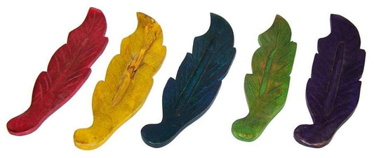 Leaf Design Wood Ashcatcher (Asst Col) - Soporte de Incienso