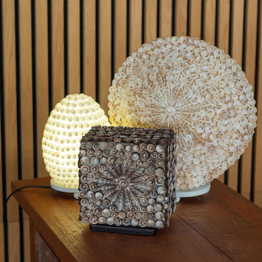 Lámpara Boho de Conchas Marinas - Concha Ovalada  - 15 cm