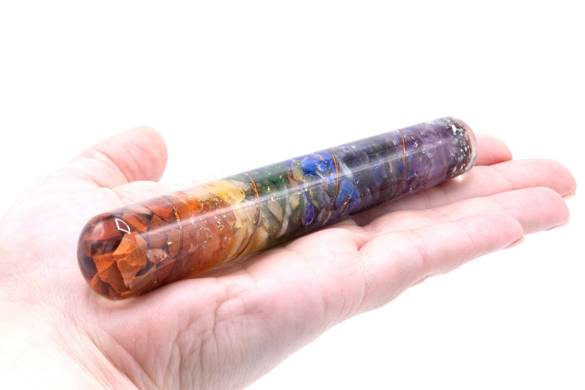 Orgonita de Chakra y Varita Curativa de Cobre - 140 x 30 mm - Objetos y pirámides de orgonita, chakra