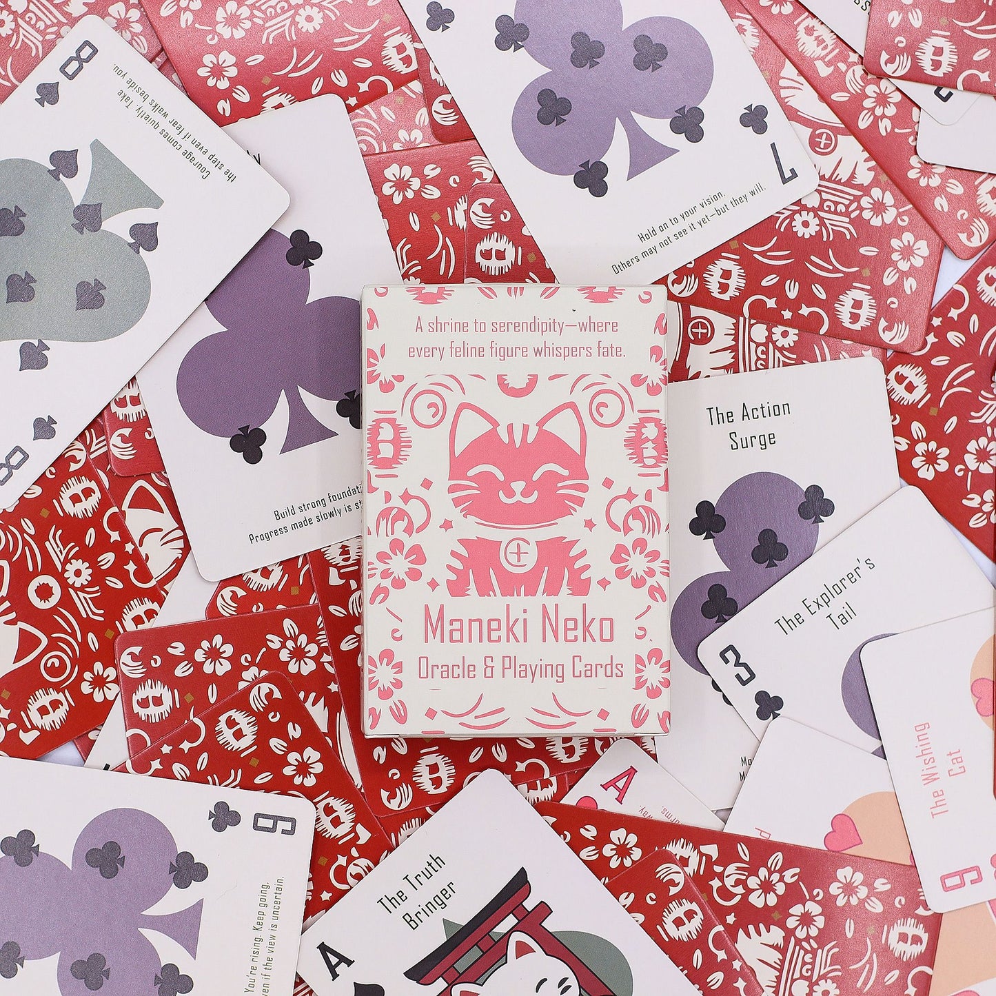 Gatos de la Fortuna Cartas de Juego y de Oráculo - Baraja Maneki Neko - Revenda de Cartas de Jogo & Oráculo Para a Sua Loja