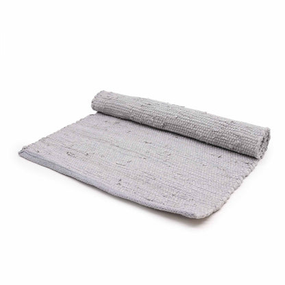 Tapis indien moyen en coton tissé à la main - 90x150cm - Gris