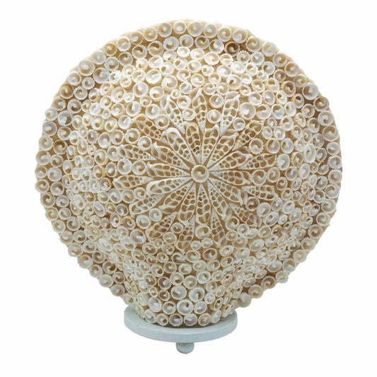 Lámpara Boho de Conchas Marinas - Concha Redonda Grande  - 30 cm - Lámpara Boho