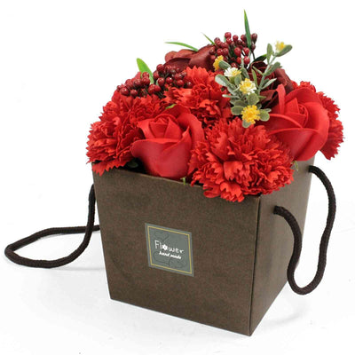 Soap Flower Bouquet · Red Roses and Carnation