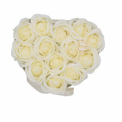 Caja de Regalo - Rosas de Jabón · 13 ud Crema Corazón