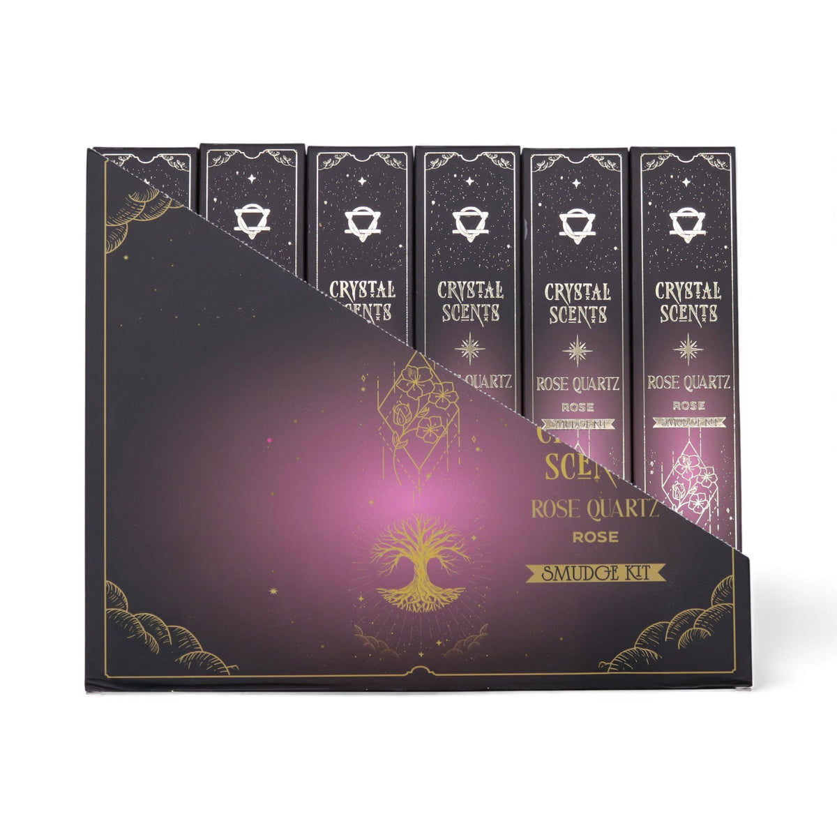 Incienso de purificación con aroma a cuarzo rosa cristal - Rosa - Incienso Smudge de Crystal Scents, Artisan Product