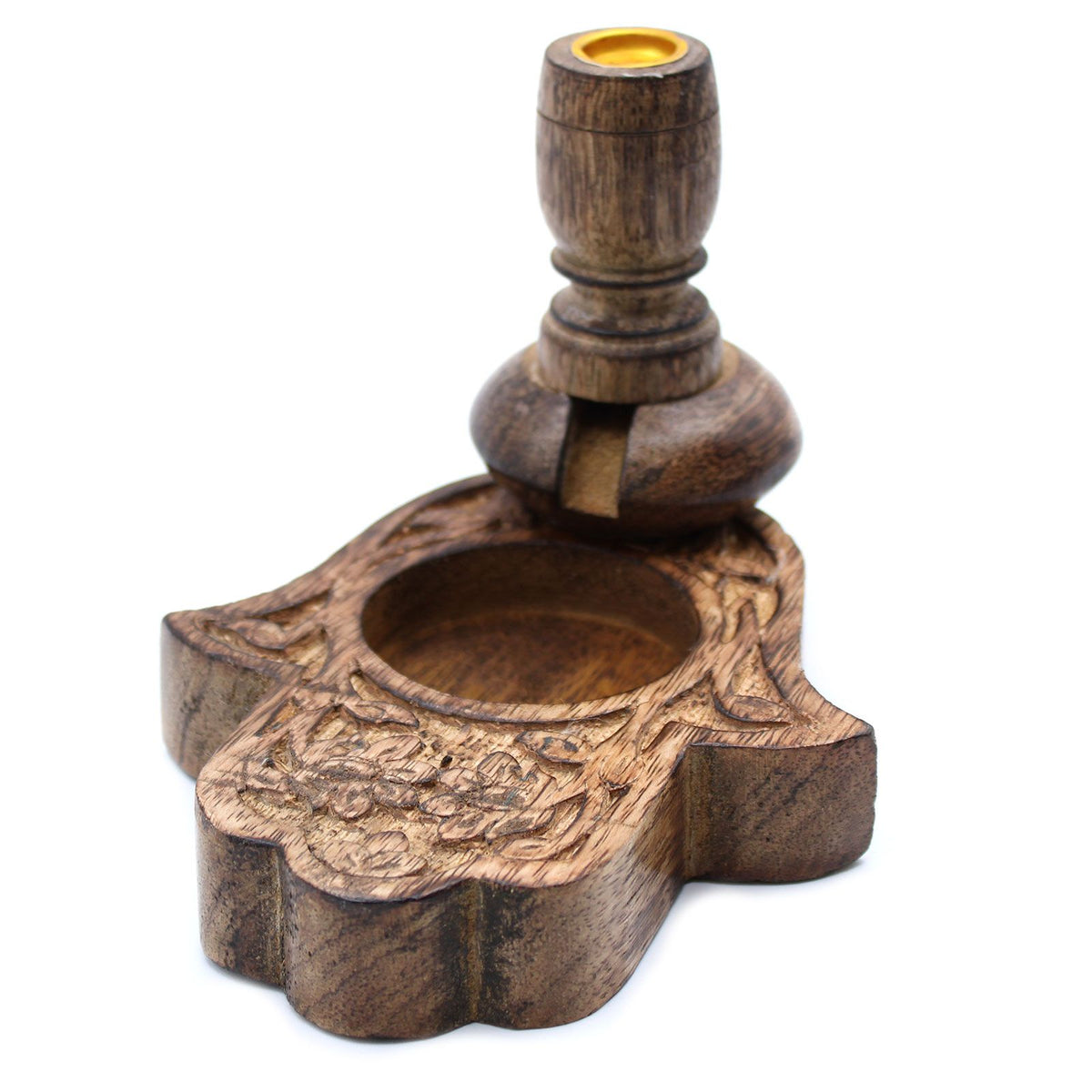 Sm Quemador Inverso Madera de Mango - Hamsa - Quemador de Flujo Inverso de Madera de Mango